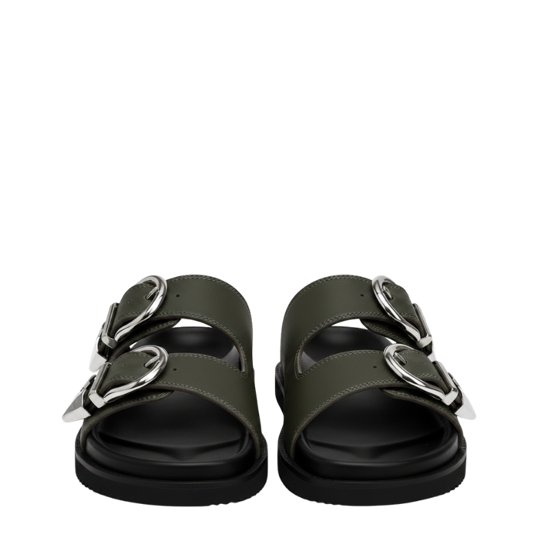 Luxe Streetwear Buckle Sandals in Rugged Sole