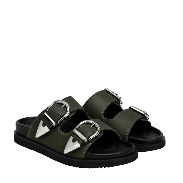 Luxe Streetwear Buckle Sandals in Rugged Sole