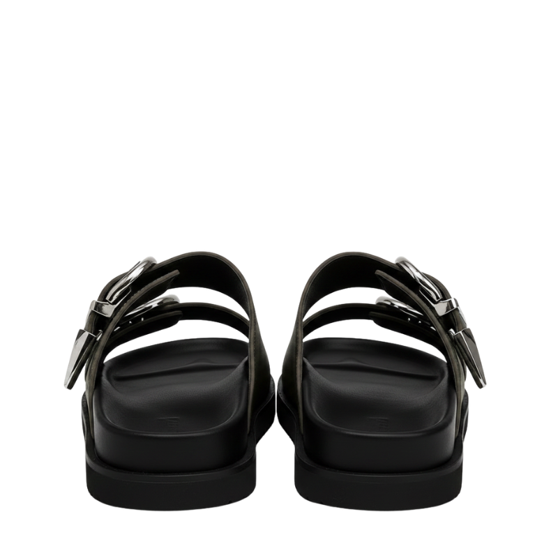 Luxe Streetwear Buckle Sandals in Rugged Sole