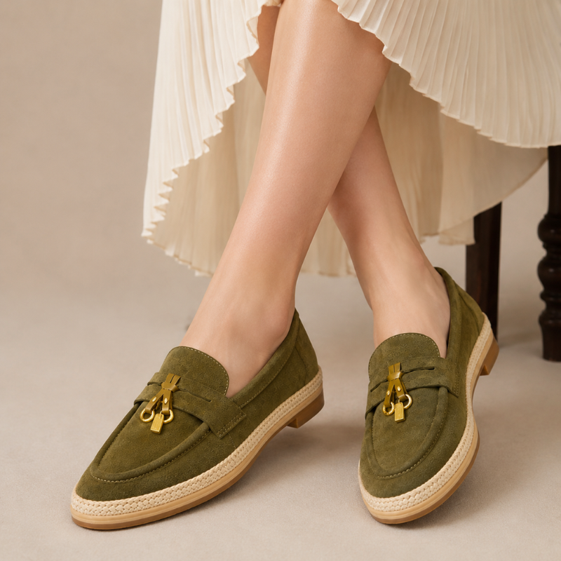 Luxury Artisan Suede Horsebit Espadrille Loafer