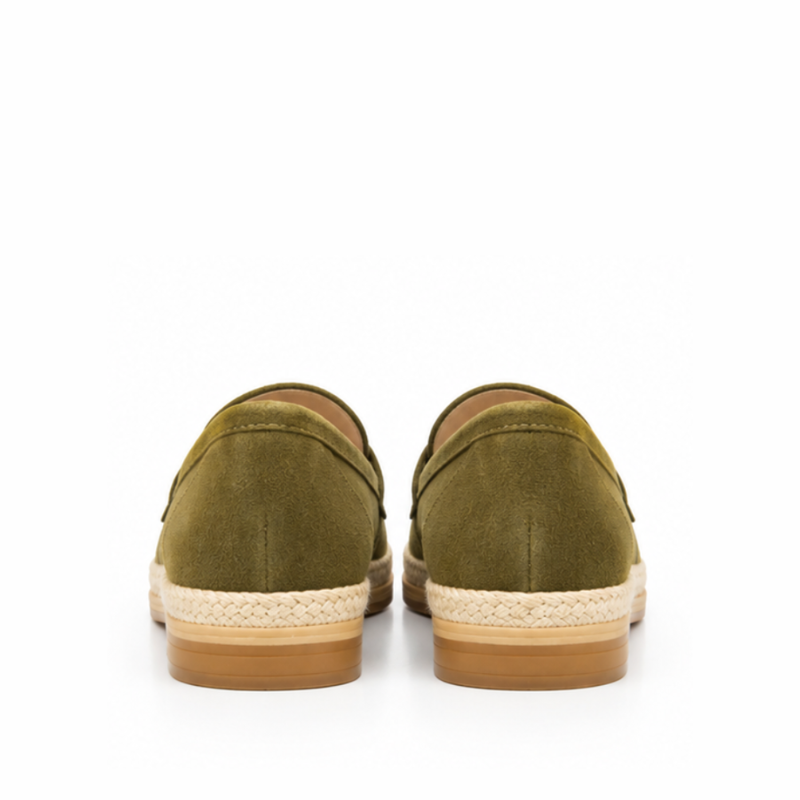 Luxury Artisan Suede Horsebit Espadrille Loafer