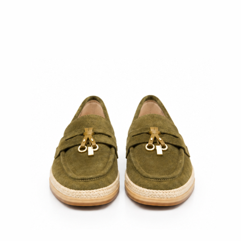 Luxury Artisan Suede Horsebit Espadrille Loafer