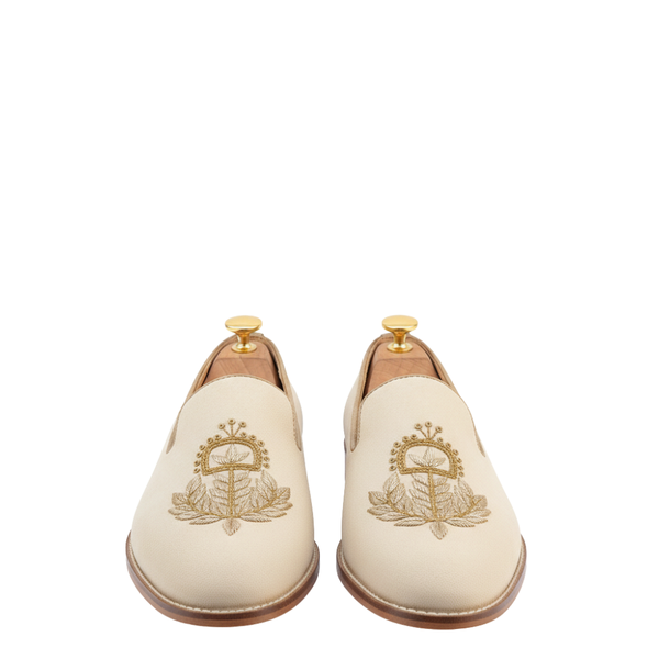 Luxury Italian Embroidered Slip-On Loafers