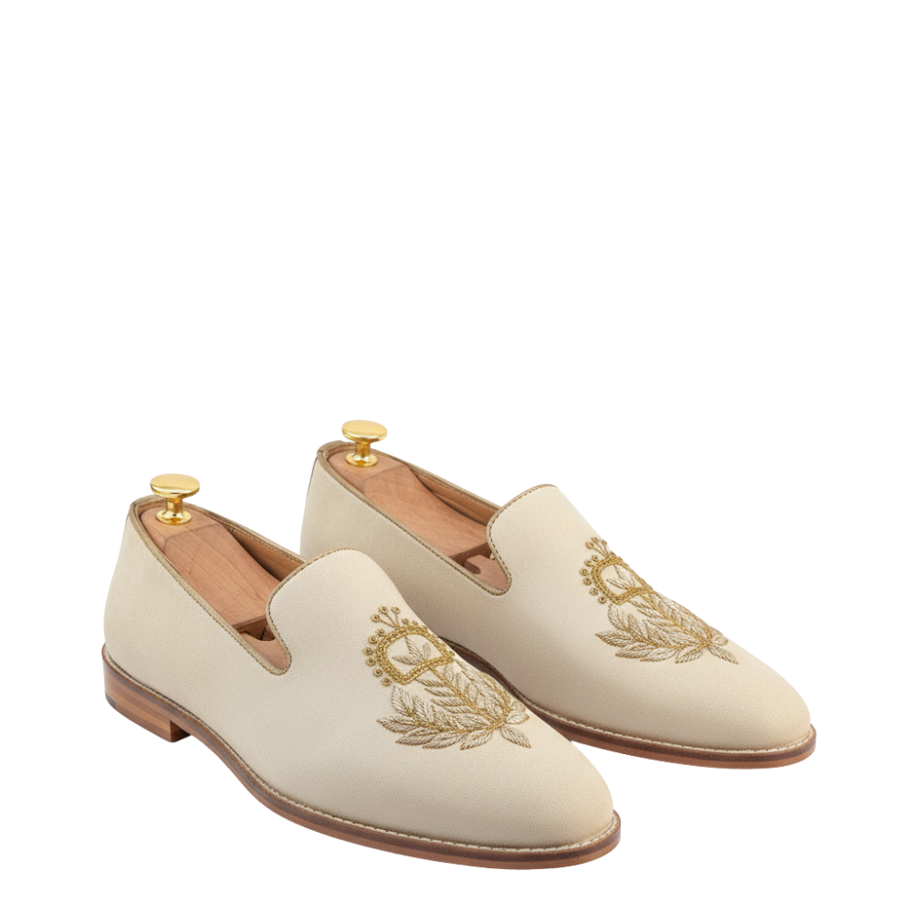 Luxury Italian Embroidered Slip-On Loafers