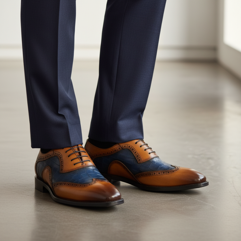 Luxury Alvin Dual Tone Leather Oxford Shoes