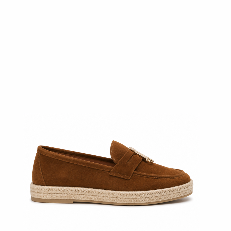 Luxury Artisan Suede Horsebit Espadrille Loafer