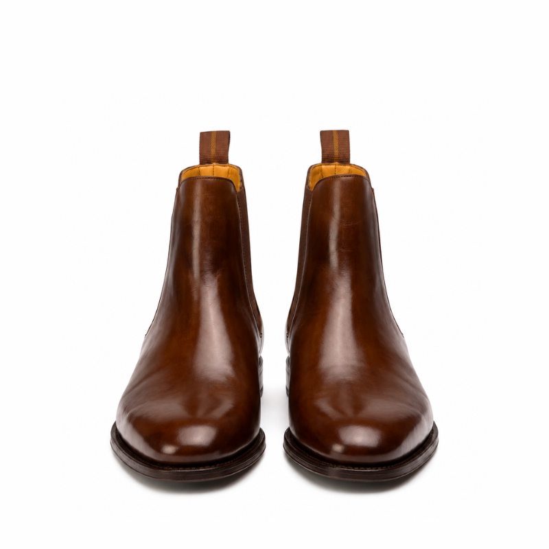 Luxury Artisan Leather Elastic Chelsea Boots