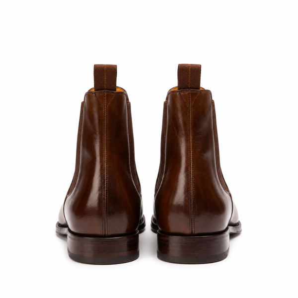 Luxury Artisan Leather Elastic Chelsea Boots