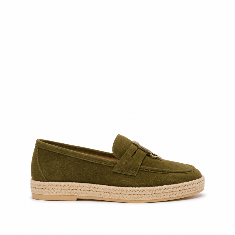 Luxury Artisan Suede Horsebit Espadrille Loafer