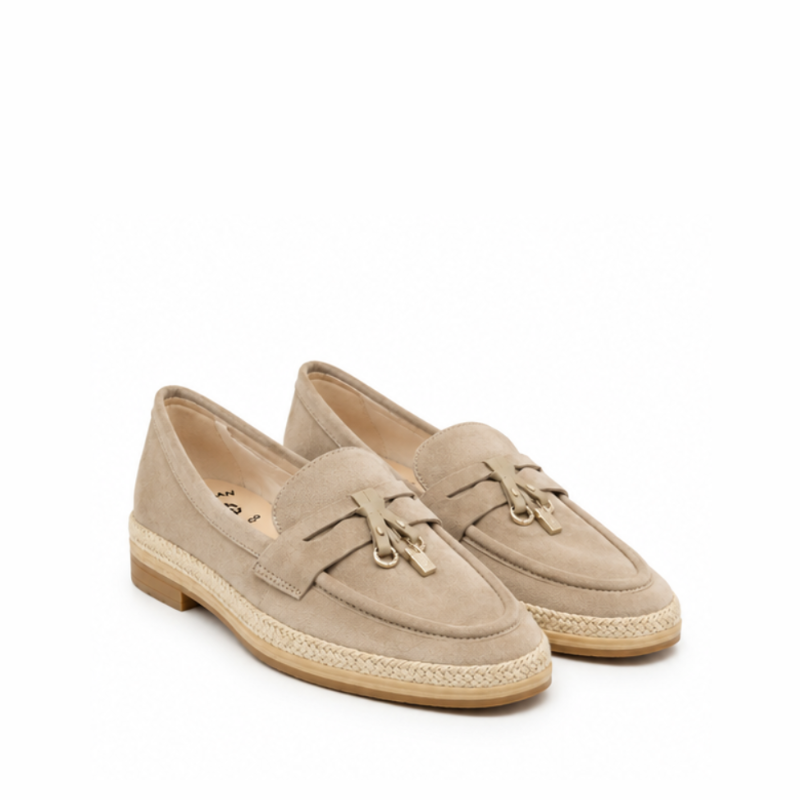 Luxury Artisan Suede Horsebit Espadrille Loafer