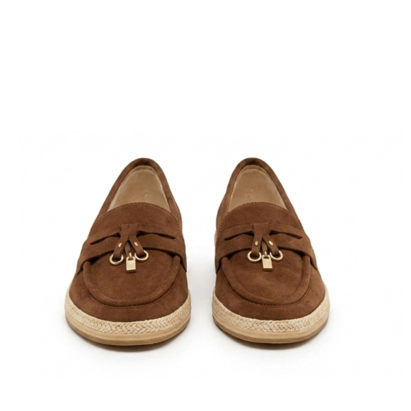 Luxury Artisan Suede Horsebit Espadrille Loafer