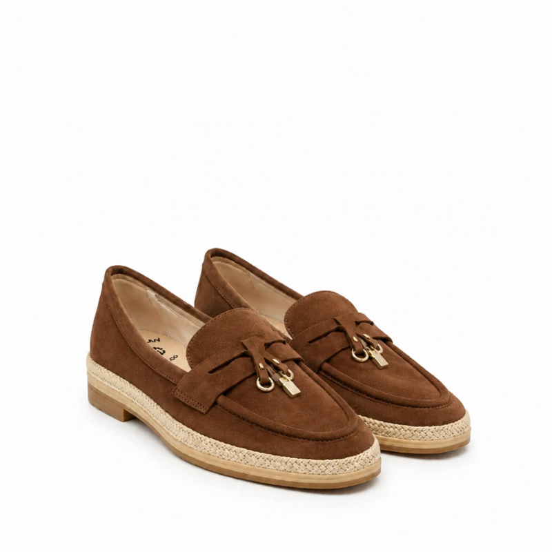 Luxury Artisan Suede Horsebit Espadrille Loafer