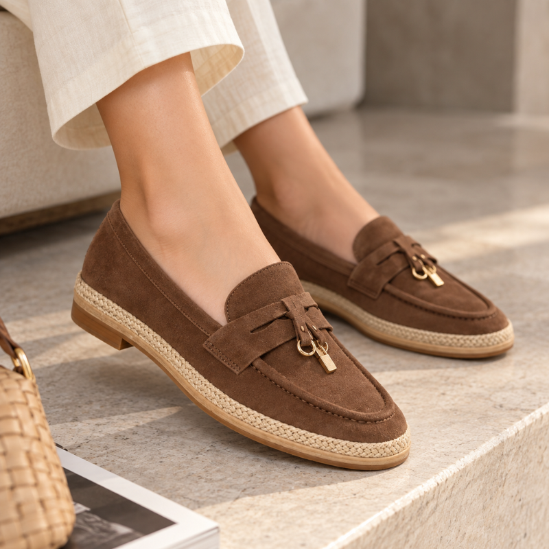 Luxury Artisan Suede Horsebit Espadrille Loafer