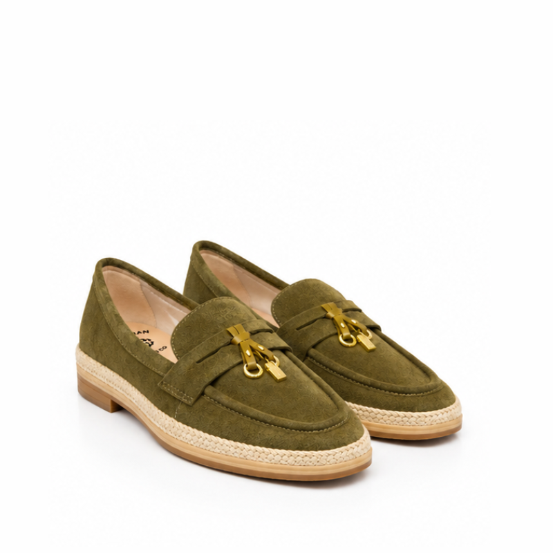 Luxury Artisan Suede Horsebit Espadrille Loafer