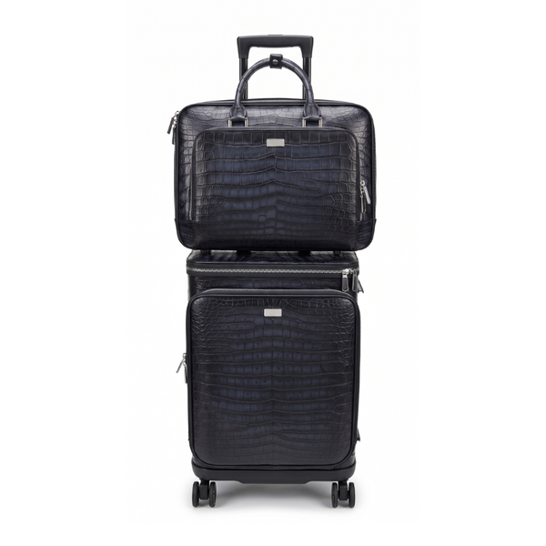 Authentic Crocodile leather Briefcase and Trolley Executive Luggage Set