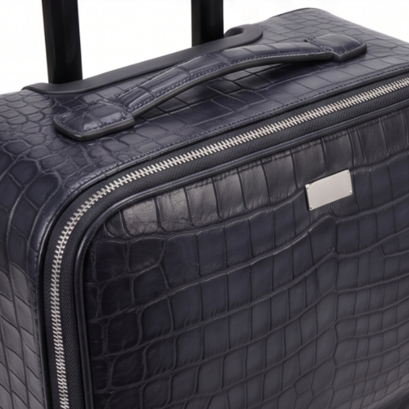 Luxury Croc Briefcase and Trolley Executive Luggage Set