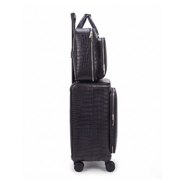 Authentic Crocodile leather Briefcase and Trolley Executive Luggage Set