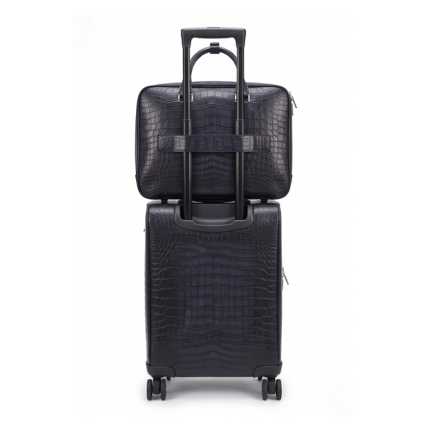 Authentic Crocodile leather Briefcase and Trolley Executive Luggage Set
