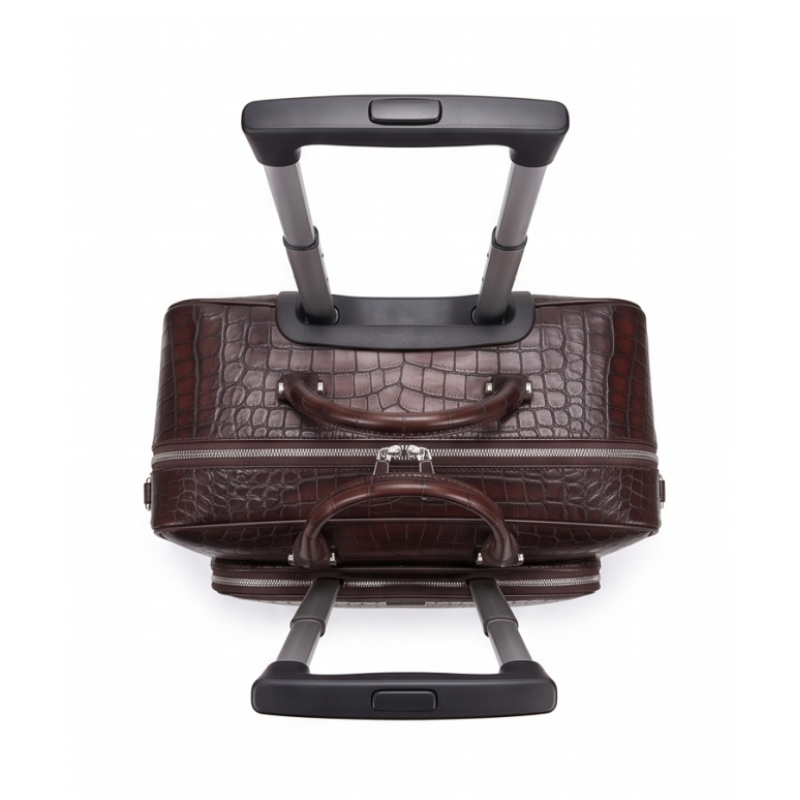 Luxury Croc Briefcase and Trolley Executive Luggage Set