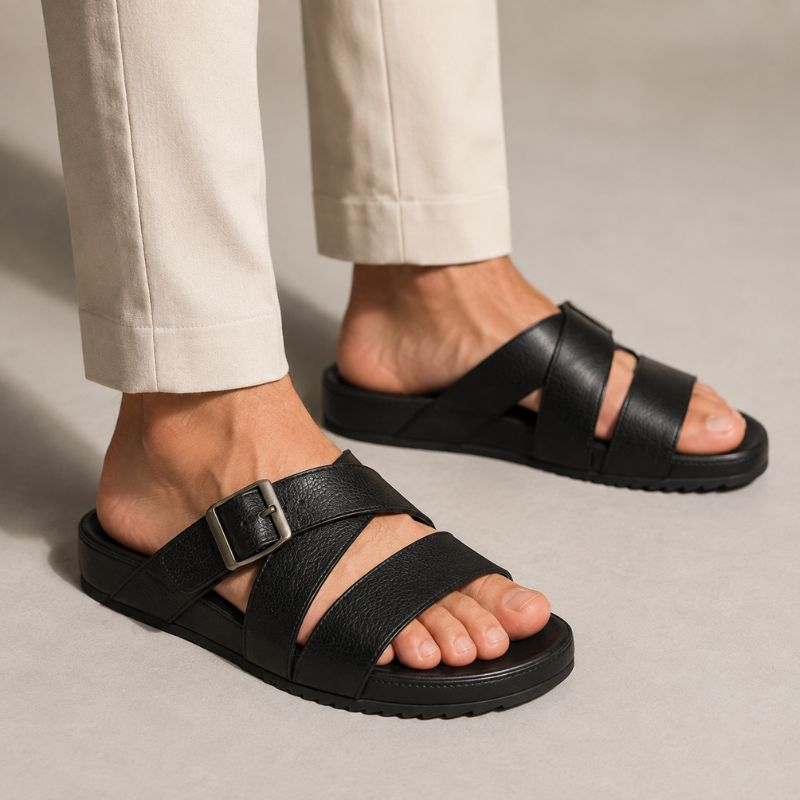 Luxury Buckle Strap Leather Sandal