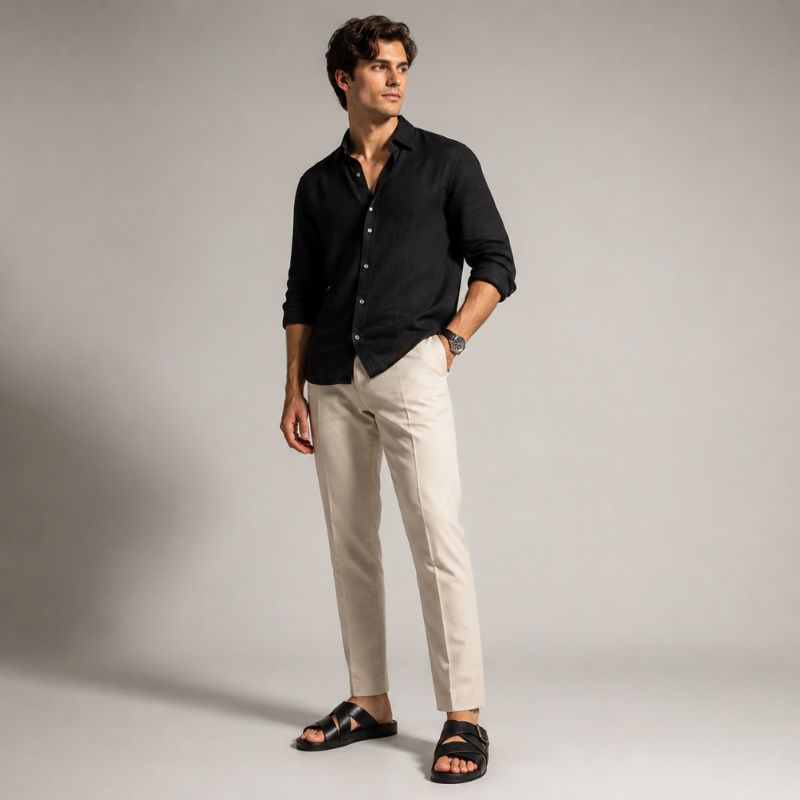 Luxury Buckle Strap Leather Sandal