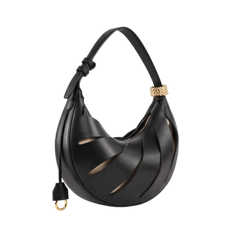 Luxury Crescent Leather Handbag