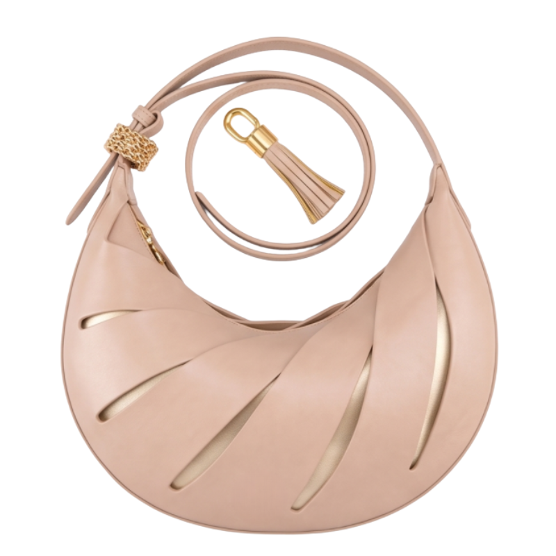 Luxury Crescent Leather Handbag