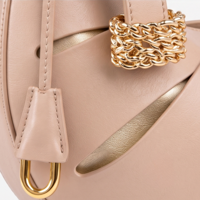 Luxury Crescent Leather Handbag
