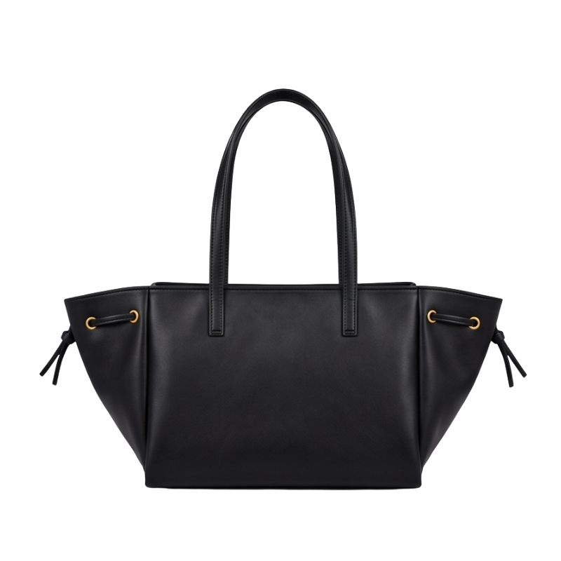 Luxury Elegant Double Pocket Leather Tote Bag