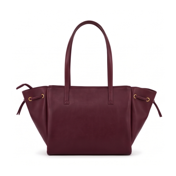 Luxury Elegant Double Pocket Leather Tote Bag