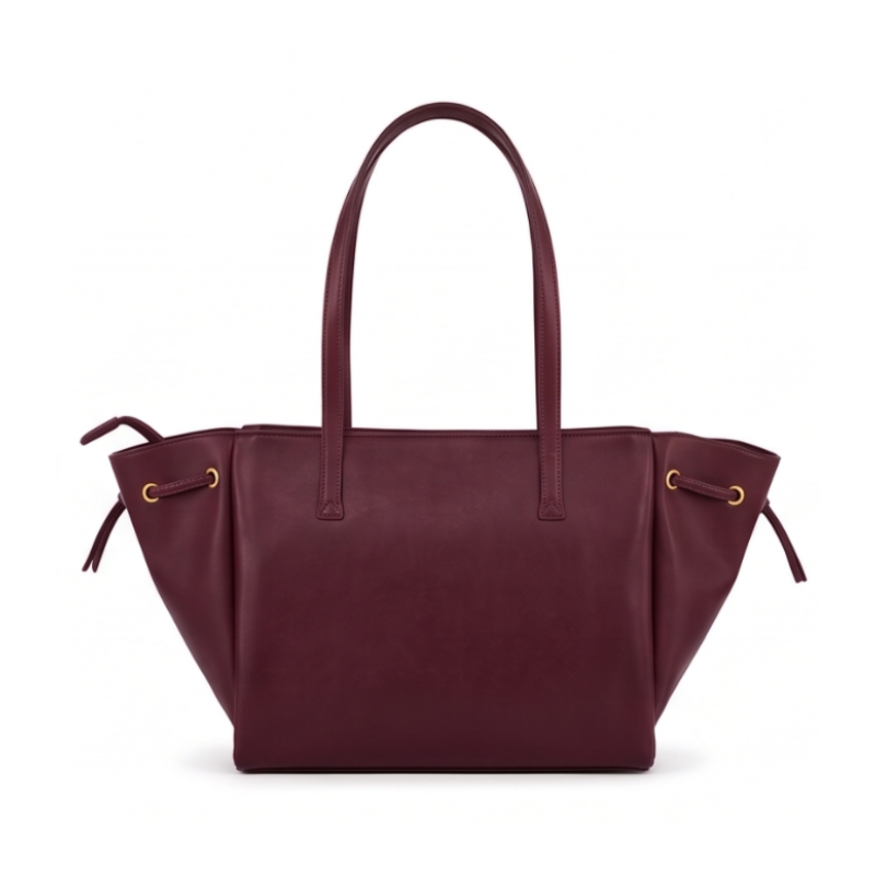 Luxury Elegant Double Pocket Leather Tote Bag