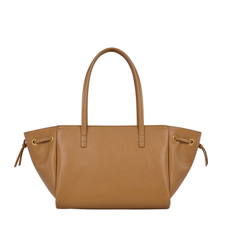 Luxury Elegant Double Pocket Leather Tote Bag