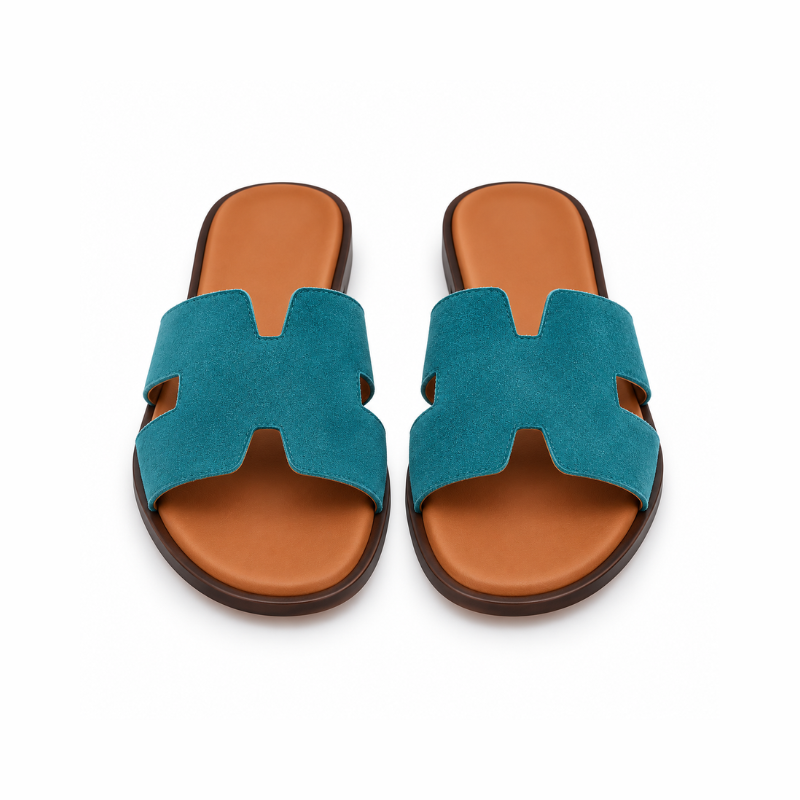 Luxury H Style Leather Slipper For Men