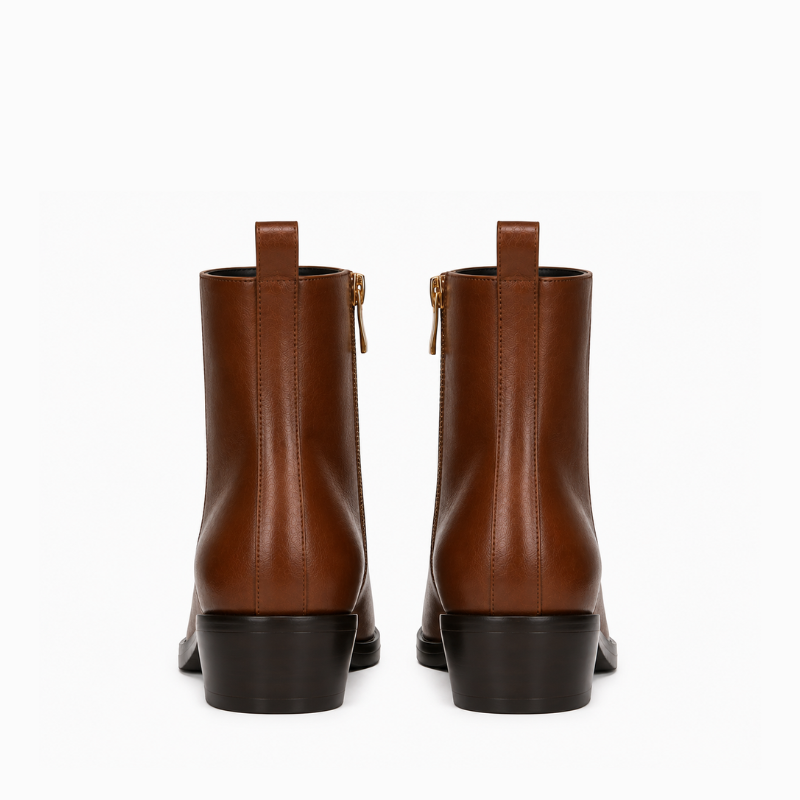 Luxury Italian Elegance Metal Toe Cap Boots