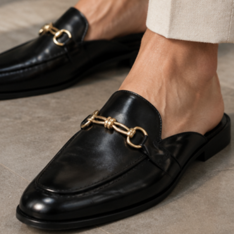Luxury Knotted Leather Mule