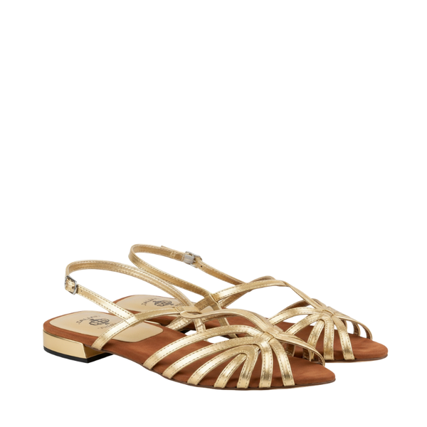 Luxury Metallic Strappy Flat Sandals