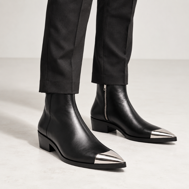 Luxury Premium Metal Toe Leather Boot For Men