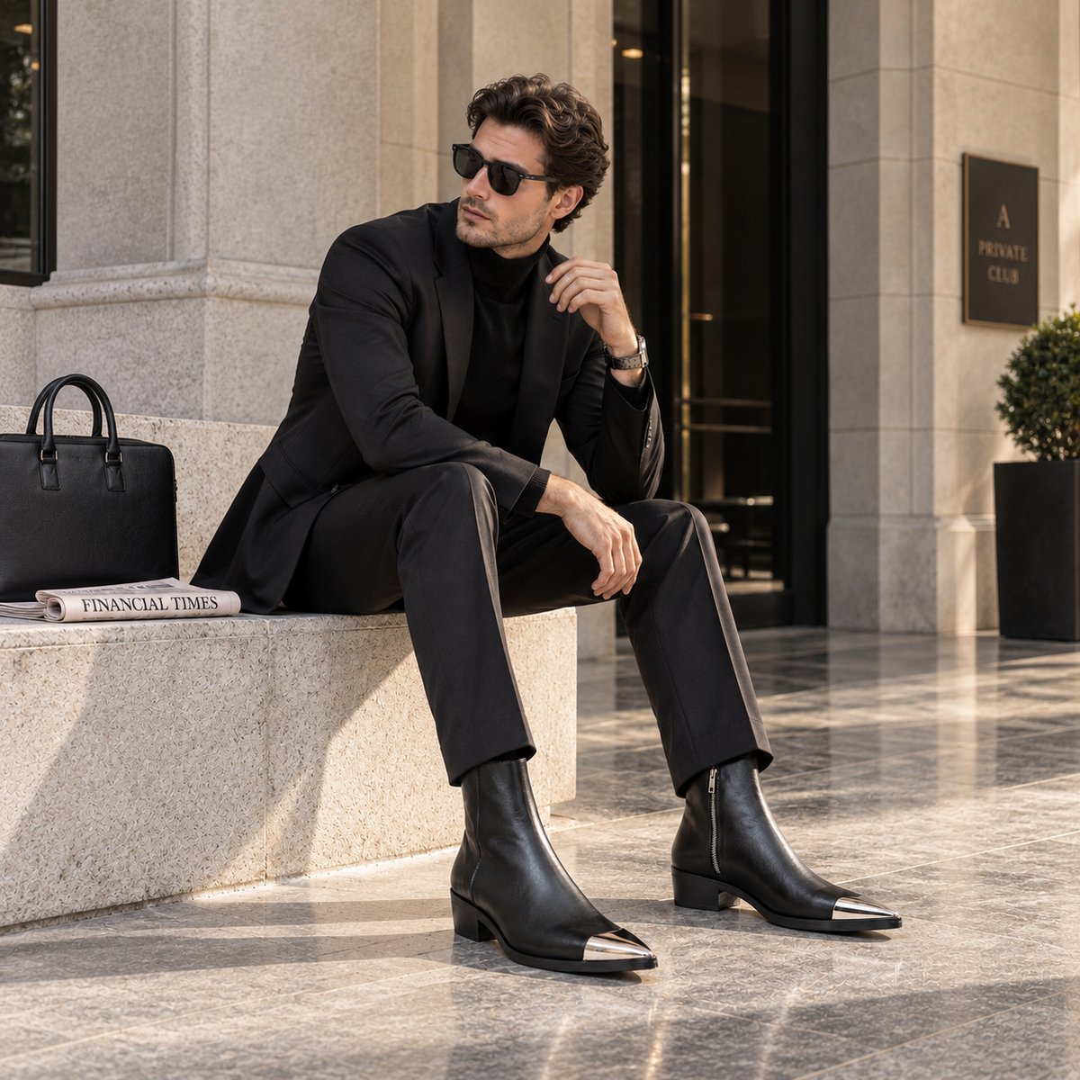 Luxury Premium Metal Toe Leather Boot For Men