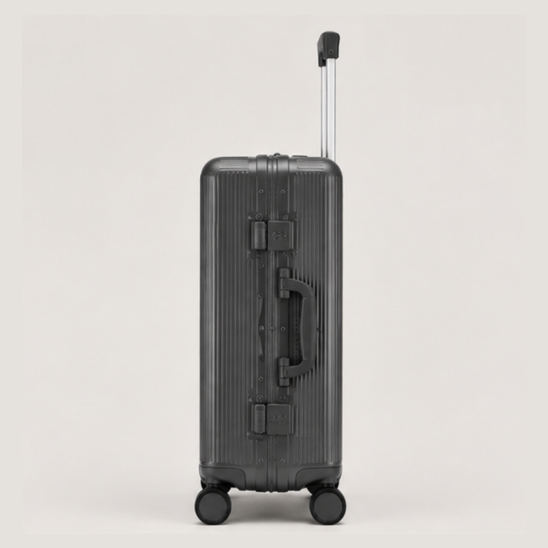 Luxury Ribbed Hard-Shell Cabin Trolley Bag