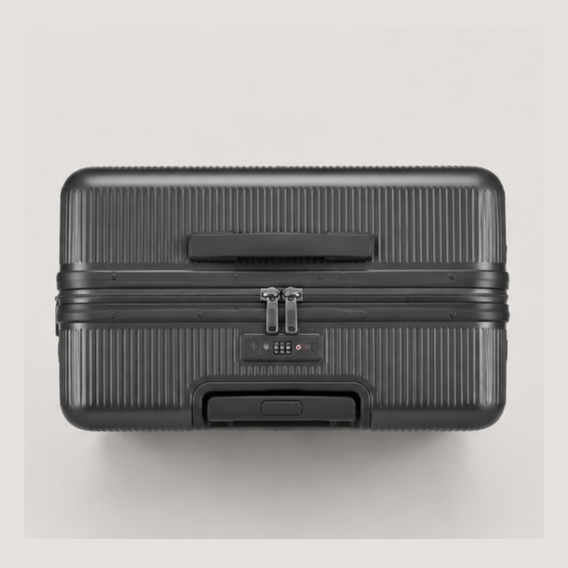 Luxury Ribbed Hard-Shell Cabin Trolley Bag