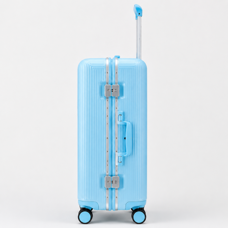 Luxury Ribbed Hard-Shell Cabin Trolley Bag