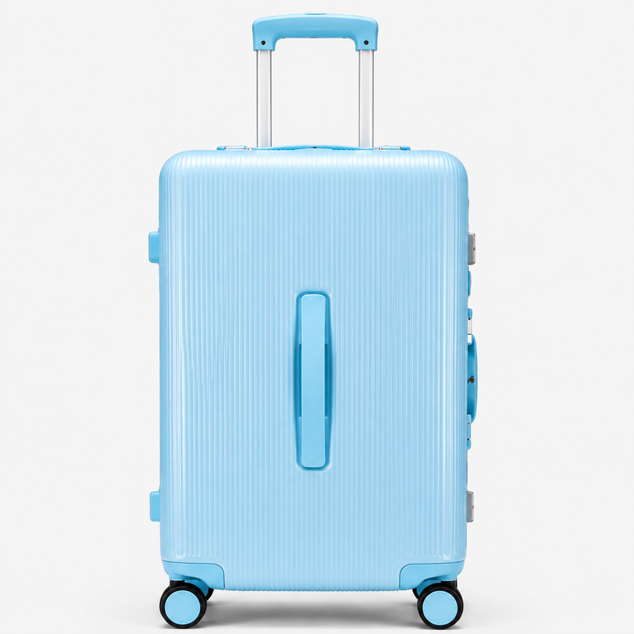 Luxury Ribbed Hard-Shell Cabin Trolley Bag