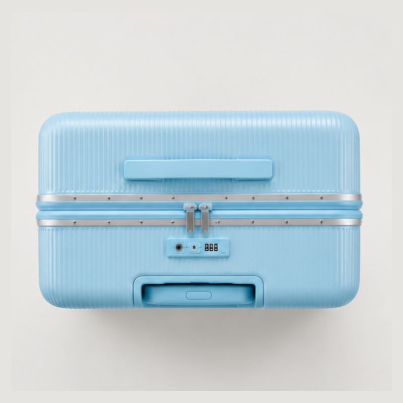 Luxury Ribbed Hard-Shell Cabin Trolley Bag