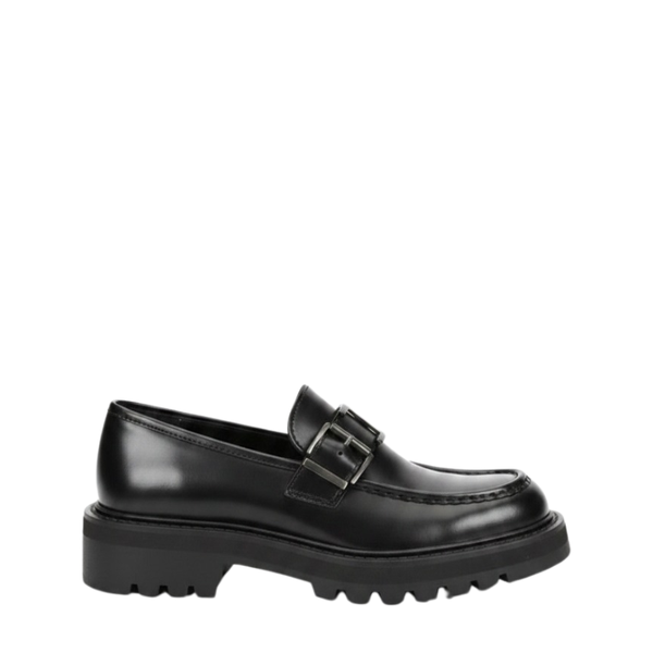 Luxury Rugged Buckle Leather Loafers