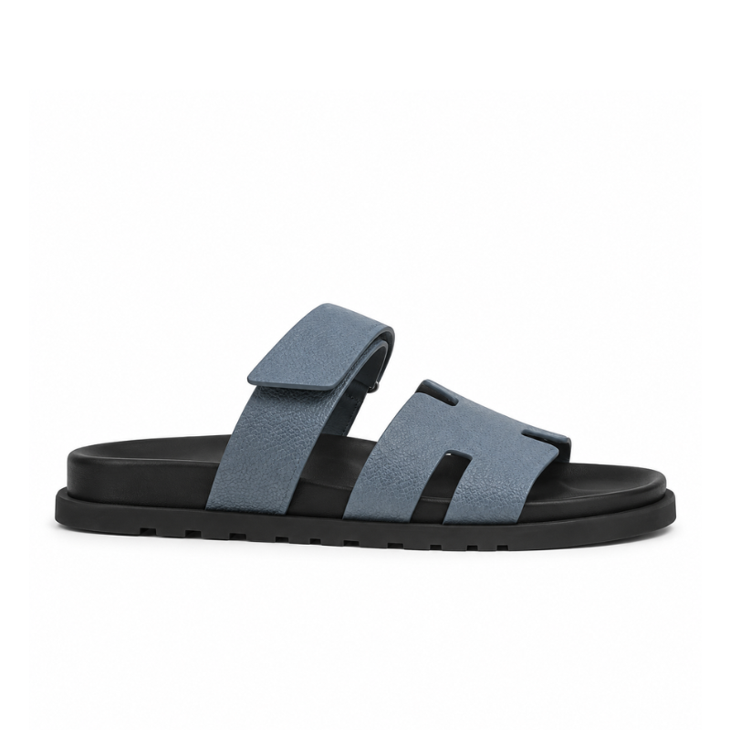 Luxury Sandal with Textured Buckle Strap