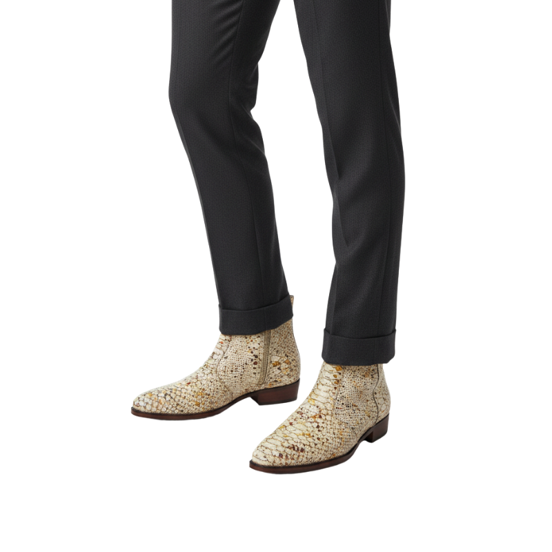 Luxury Speckle Python Ankle Boots