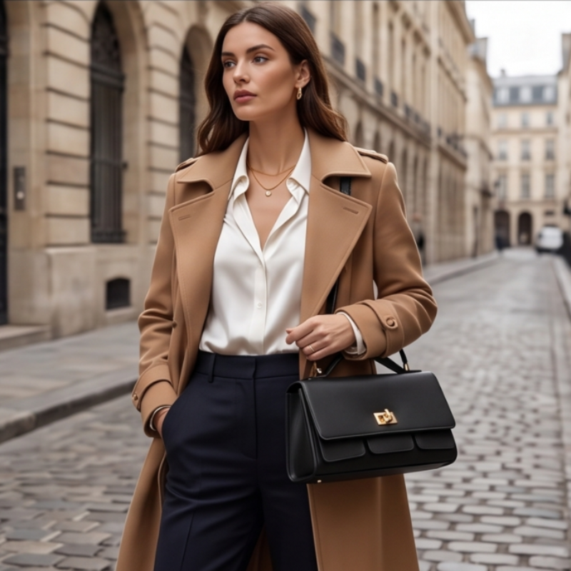 Luxury Structured Twist-Lock Top Handle Square Hand & Crossbody Bag