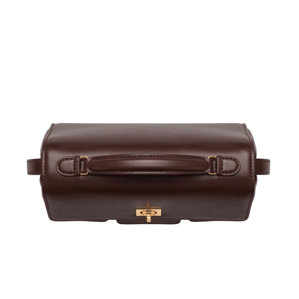 Luxury Structured Twist-Lock Top Handle Square Hand & Crossbody Bag