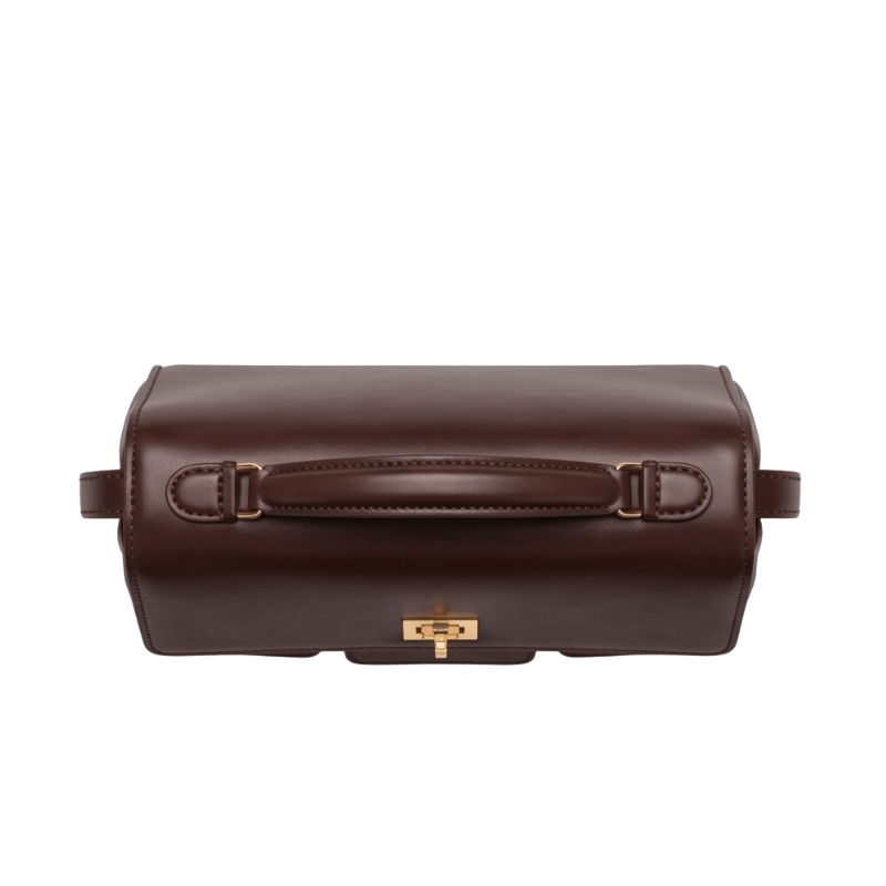 Luxury Structured Twist-Lock Top Handle Square Hand & Crossbody Bag
