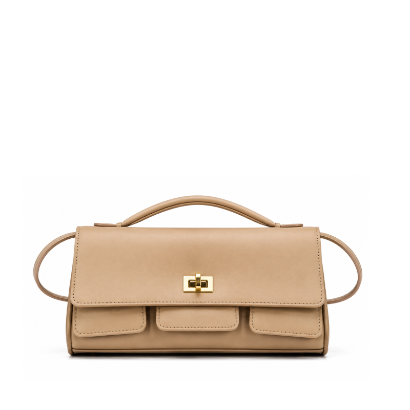Luxury Structured Twist-Lock Top Handle Square Hand & Crossbody Bag